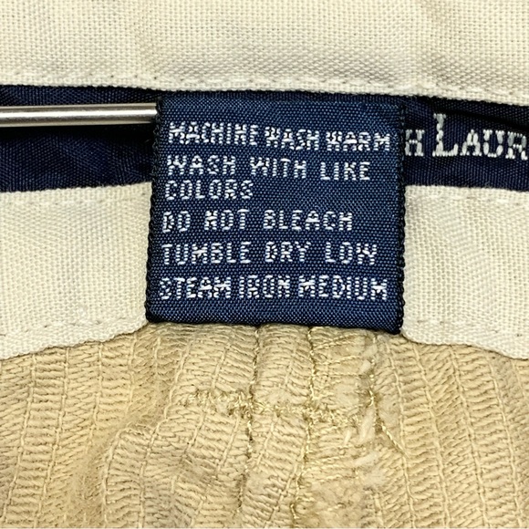 Polo Ralph Lauren Men's VTG 90s 'Polo Cords' Tan Corduroy Pants - Size 35/32 - Picture 10 of 12